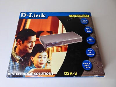 D-Link DSH-8 10/100Mbps Dual Speed SOHO Hub with Switch 8-Port