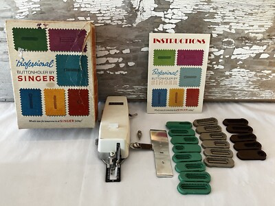 Vintage Professional Buttonholer Kit By Singer 1970 Complete in Box