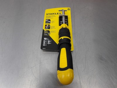 1 NEW! Stanley Multi-Bit Ratcheting Screwdriver w/ 10 Bits 68-010