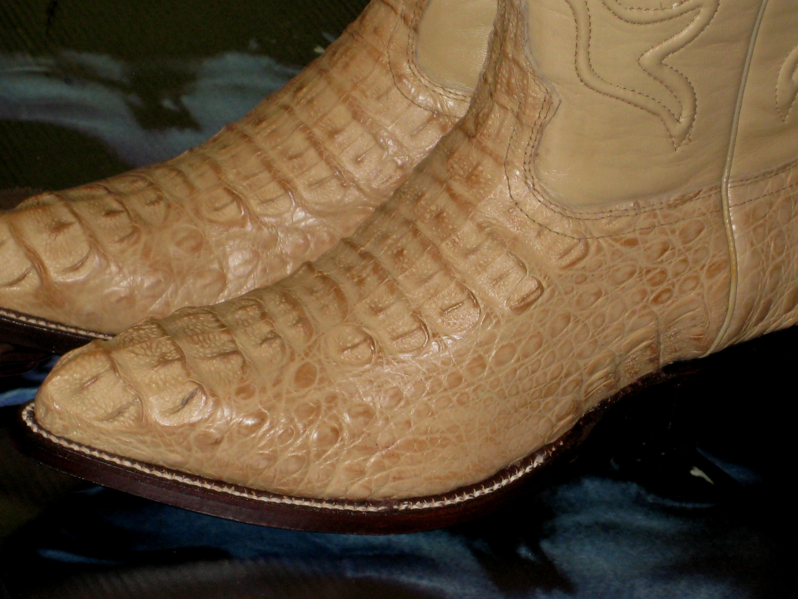 Pre-owned Wild West Boots Wild West Oryx Genuine Crocodile Hornback Western Cowboy Boot J-toe (ee) 2990211 In Oryx Tan