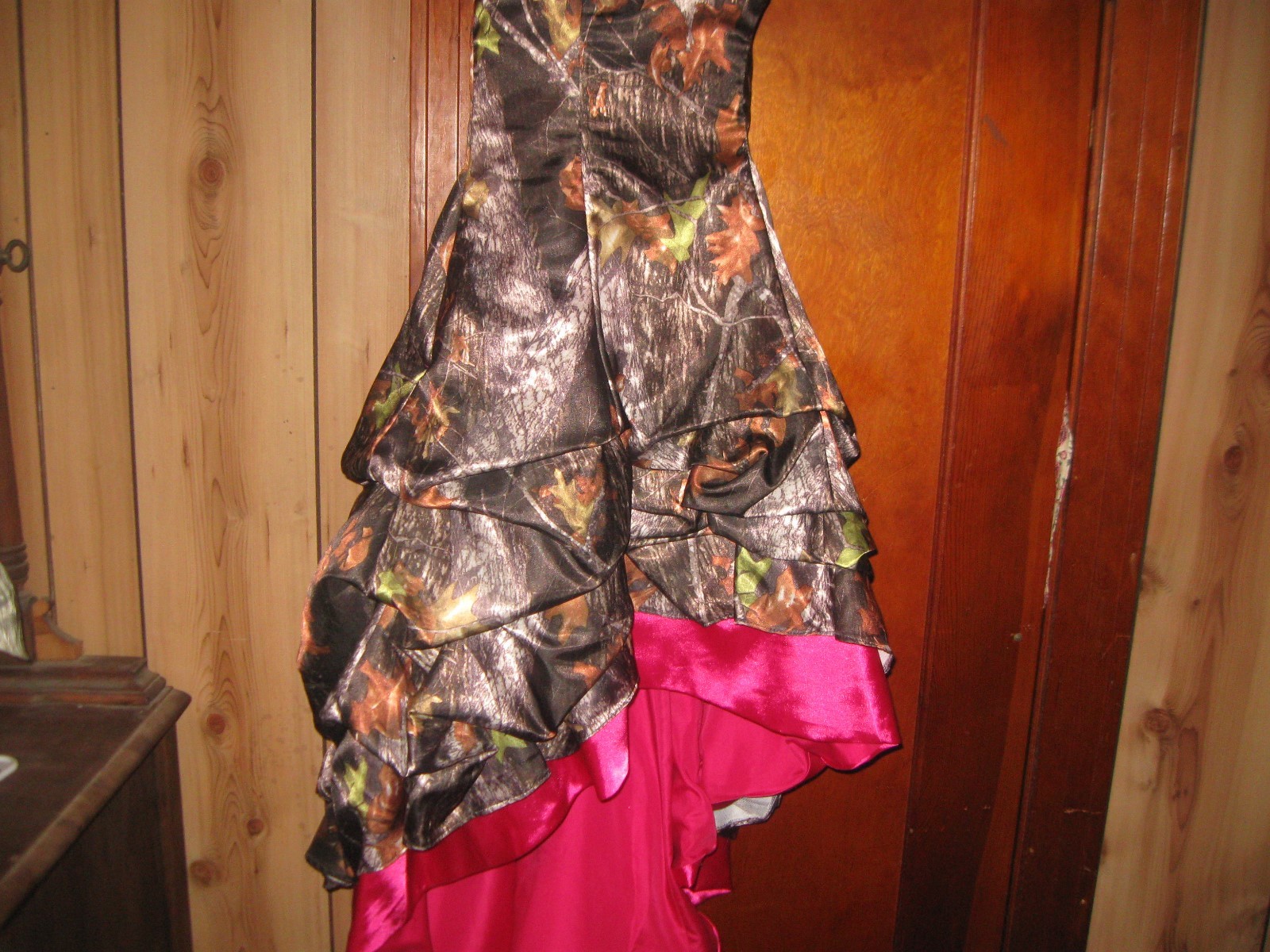 Pink and Camo Prom Dress