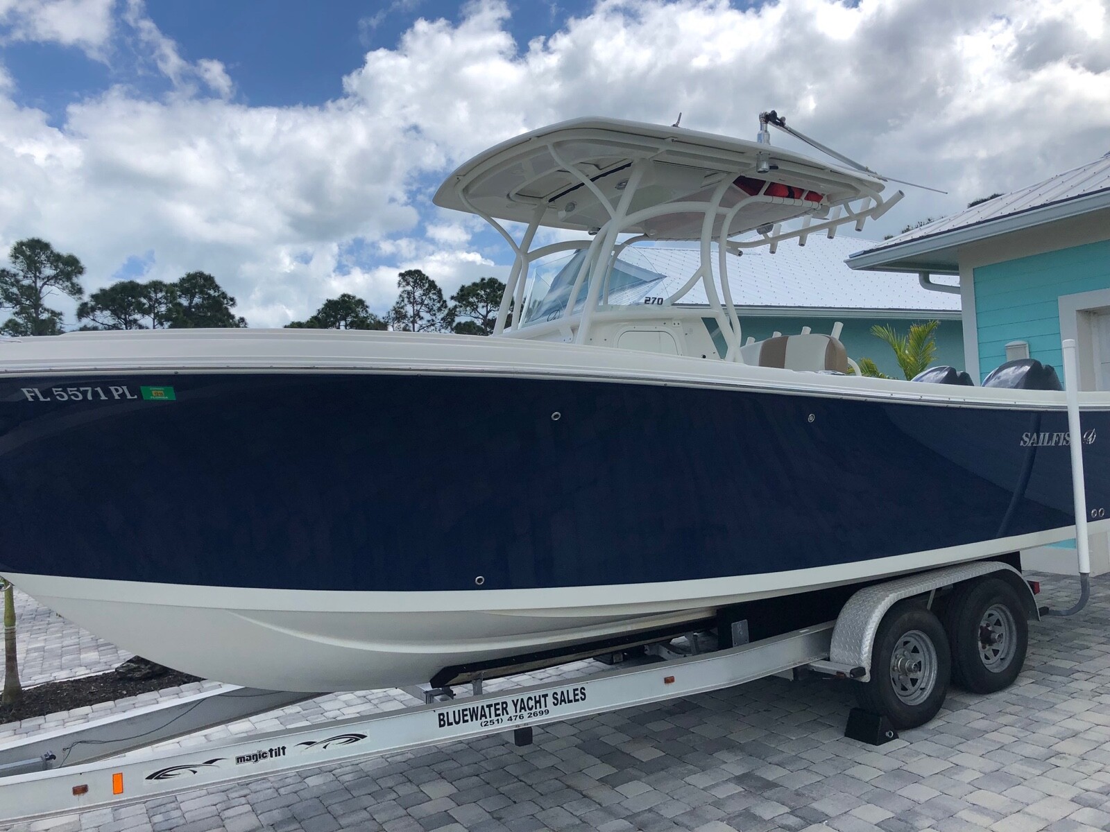 2013 Sailfish 270CC Center Console Boat Twin Yamaha 150 T-Top NO RESERVE