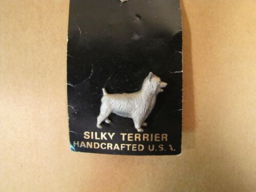 SILKY TERRIER Dog Pin Pewter Tone Handcrafted U.S.A. Jewelry