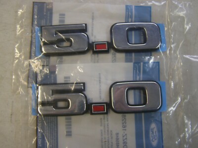 NOS OEM Ford 1979 - 1993 Mustang 5.0 GT Fender Emblems 1988 1989 1990 1991 1992