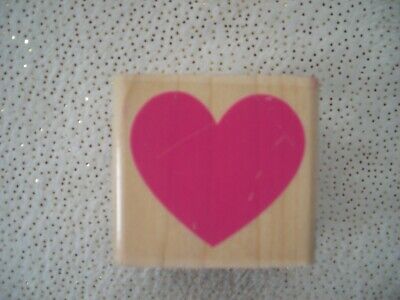 Stampabilities Rubber Stamps ''Pink Solid Heart'' Wooden Stamp