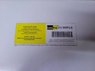 Case Of 12 LUMAPRO 5NPL6 U-Bend FLUOR Bulb,T8,G13,4100K,32W