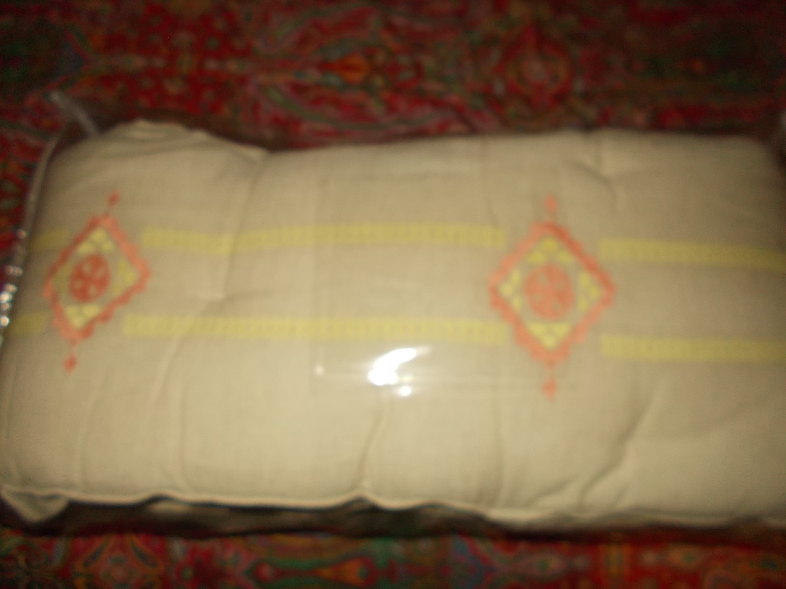 Pottery Barn Kids JENNI KAYNE DESIGNER Linen EMBROIDERED  Crib BUMPER , NEW