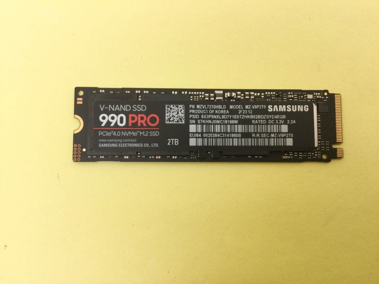 Samsung 990 PRO 2TB M.2 NVME PCIE 4.0 V-NAND Internal SSD MZ Samsung 990 PRO 2TB M.2 NVME PCIE 4.0 V-NAND Internal SSD MZ