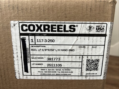 117-3-250 3/8 In 250 Ft Max Hose L Blue Steel Hand Crank Hose Reel