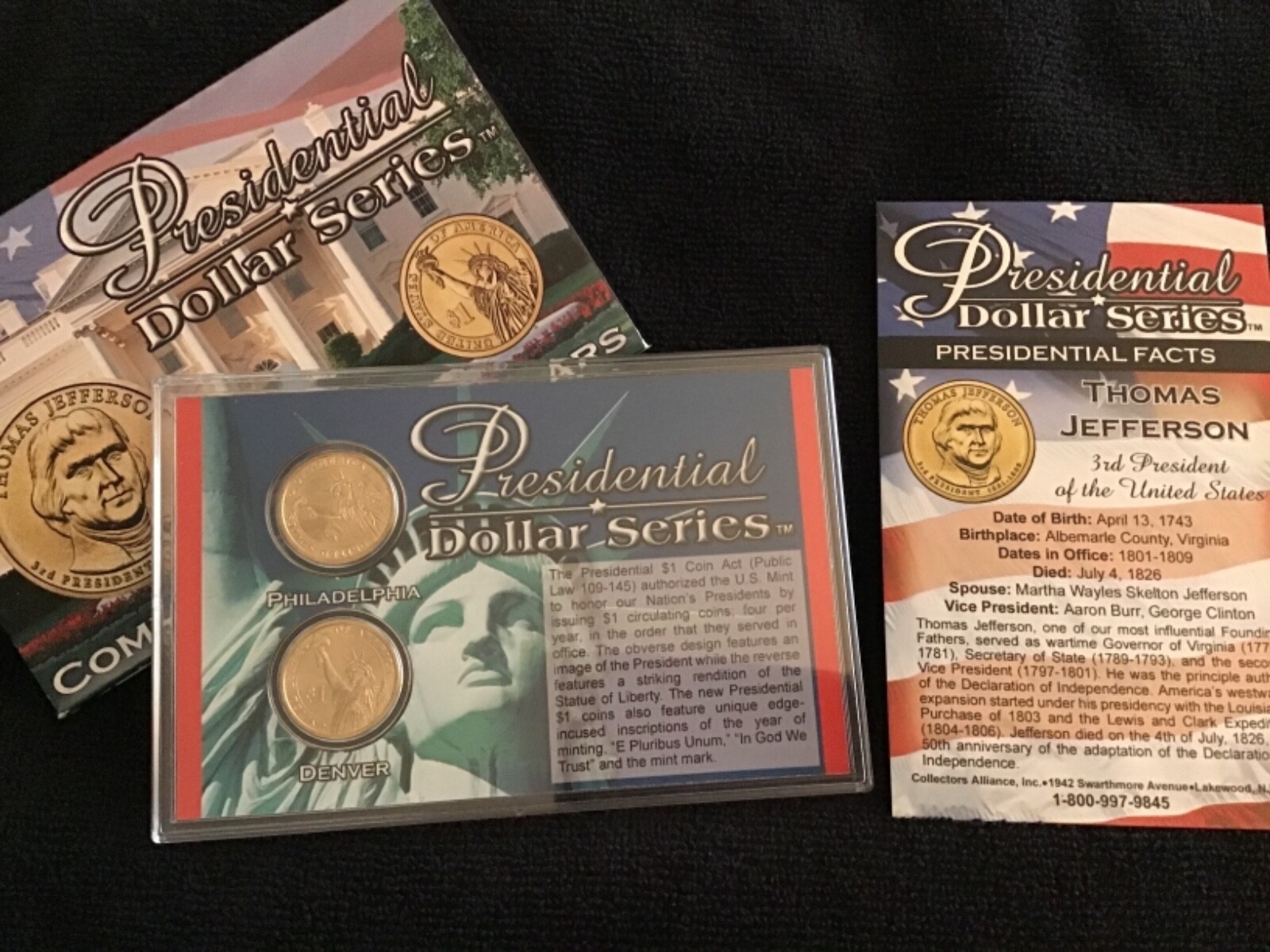 2007-P&D THOMAS JEFFERSON COMMEMORATIVE PRESIDENTIAL DOLLAR SET