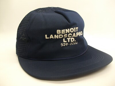 Benoit Landscaping Hat Vintage Blue Snapback Trucker Cap