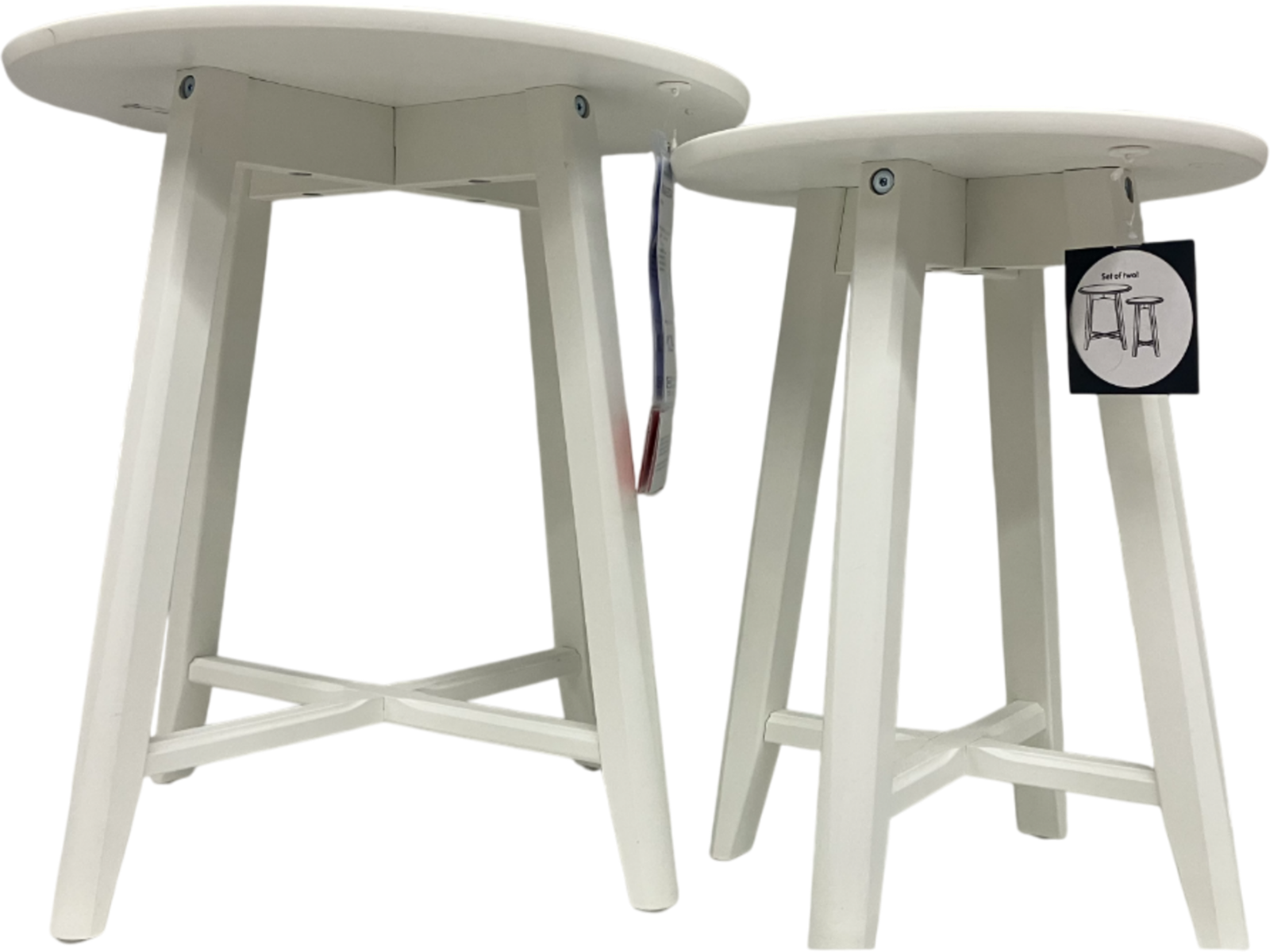 Brand New IKEA KRAGSTA White Nesting Tables 17 ¾ - 20 ¼