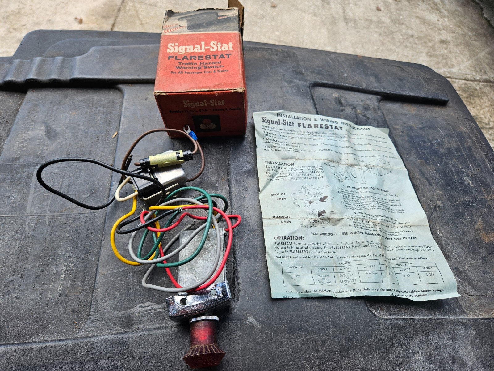 シボレー　インパラ　ハザードスイッチ　ビンテージ　FLARESTAT 105 nos Signal Stat Flarestat 105 6 Volt Hazzard 4 way Flasher