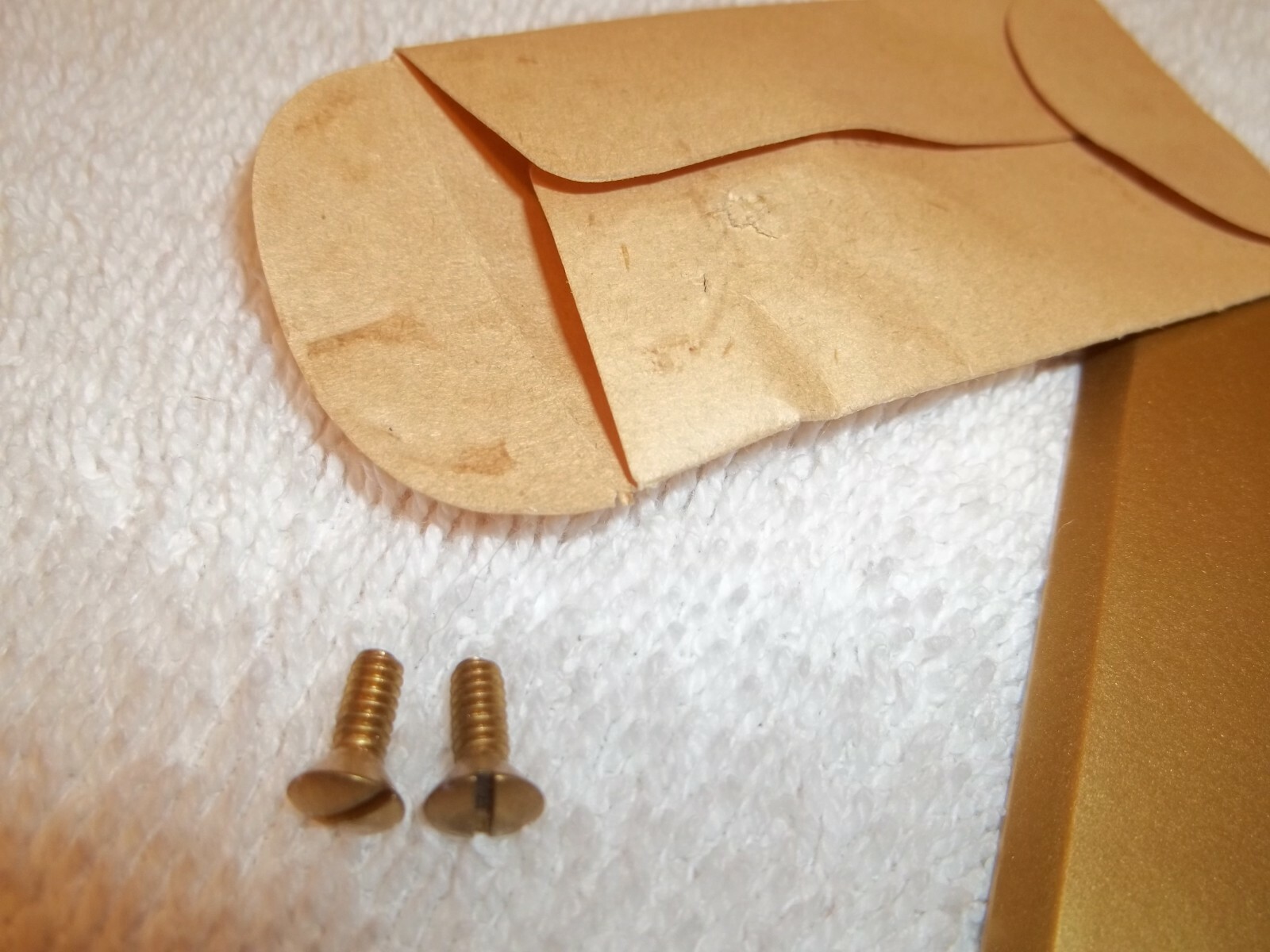 Vtg Antique Circa 1900 UNUSED IN PKG BRASS PUSH BUTTON LIGHT SWITCH PLATE COVER