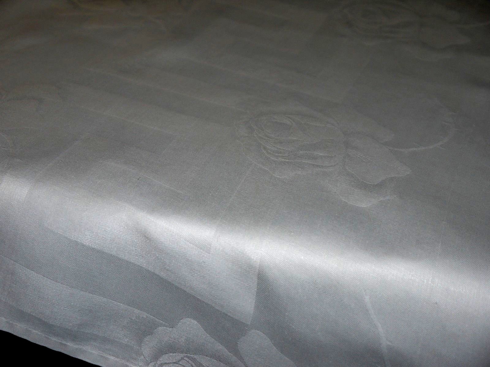 Vintage White Damask Linen 70