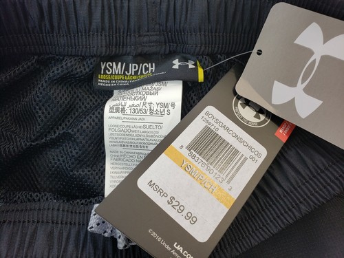 Under Armour Youth Boys Main Enforcer Woven Pants 1259710 001 Black Gray Size YS