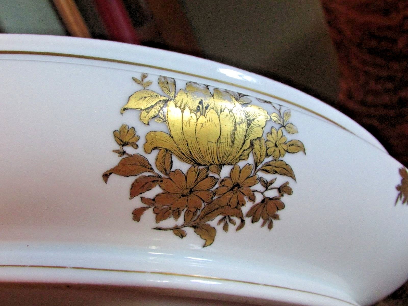 ANTIQUE ROSENTHAL CHINA COVERED HANDLED OVAL VEGETABLE BOWL 