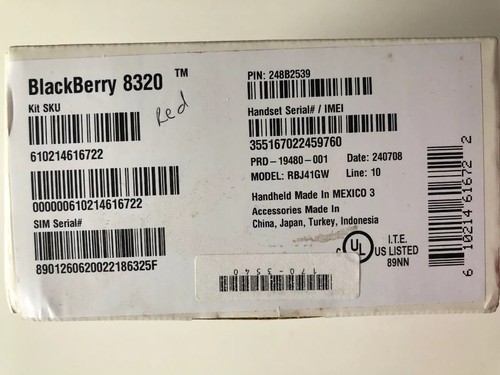 BLACKBERRY 8320 CURVE EMPTY BOX PACKAGING ACCESSORIES INSERTS SOFTWARE MANUALS