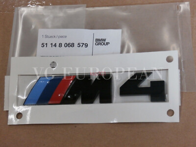 BMW M4 Black Competition Genuine Rear Trunk Emblem ''M4'' Decal Badge NEW