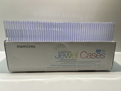 Memorex 5mm Slim CD/DVD Jewel Cases - Clear, Pack of 50