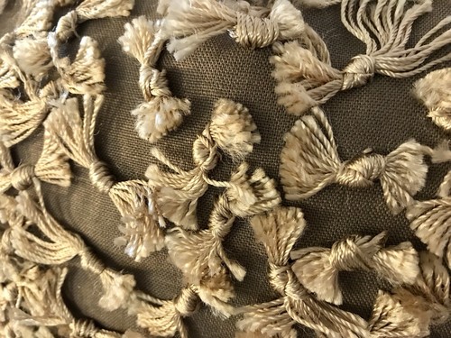 SET OF 2, THREADED EMBROIDERY “BOW” TIES LINEN PILLOWS