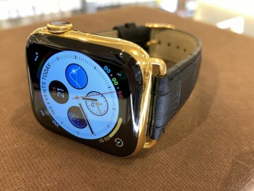 45mm Apple Watch Series 7 Custom 24K Gold Plated Stainless Steel Black Leather B | eBay 45mm Apple Watch Series 7 Custom 24K Gold Plated Stainless Steel Black Leather B | eBay