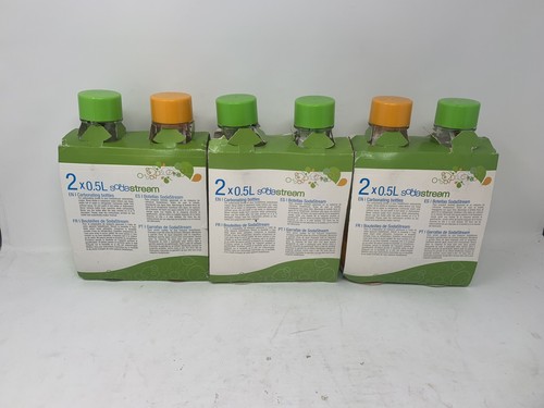 Soda Stream 6 x 0.5L Carbonating Bottles (3) 2 Pack Packs Brand New EXPIRED 2016