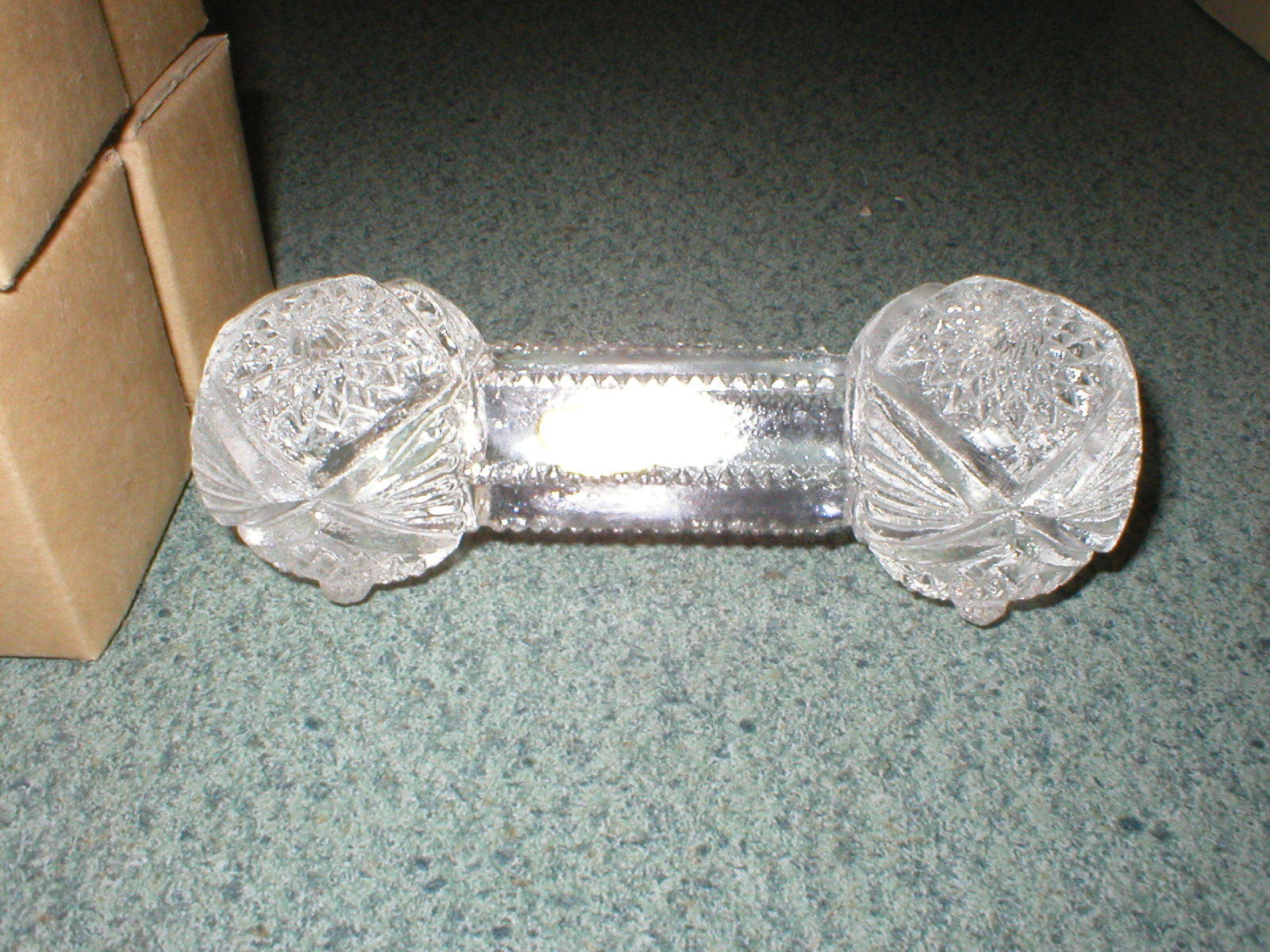 4 Vintage Cut Crystal Glass Knife Rest Star Pattern AA Importing Company USA