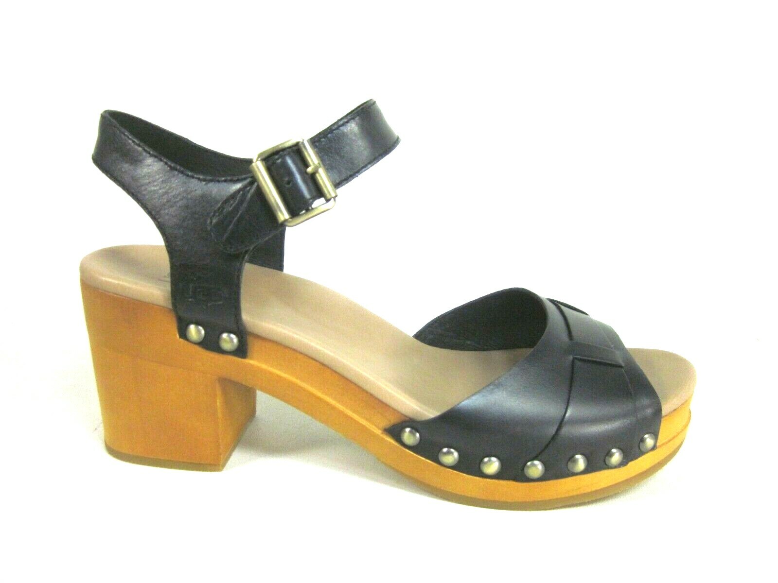Pre-owned Ugg Australia Women's Janie Heel Sandals,black,us Size 7,eur 38 M,new In Box