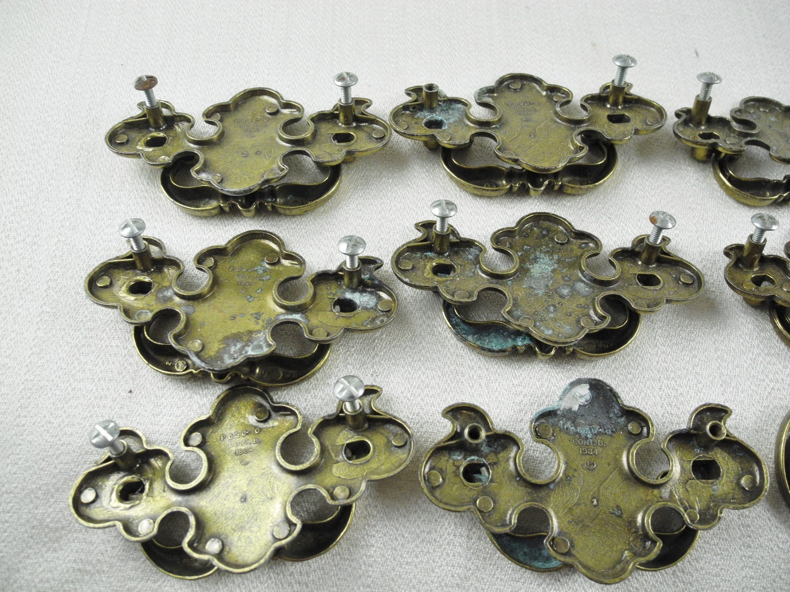 12 VINTAGE Brass Drawer pulls / Furniture Hardware 4.25