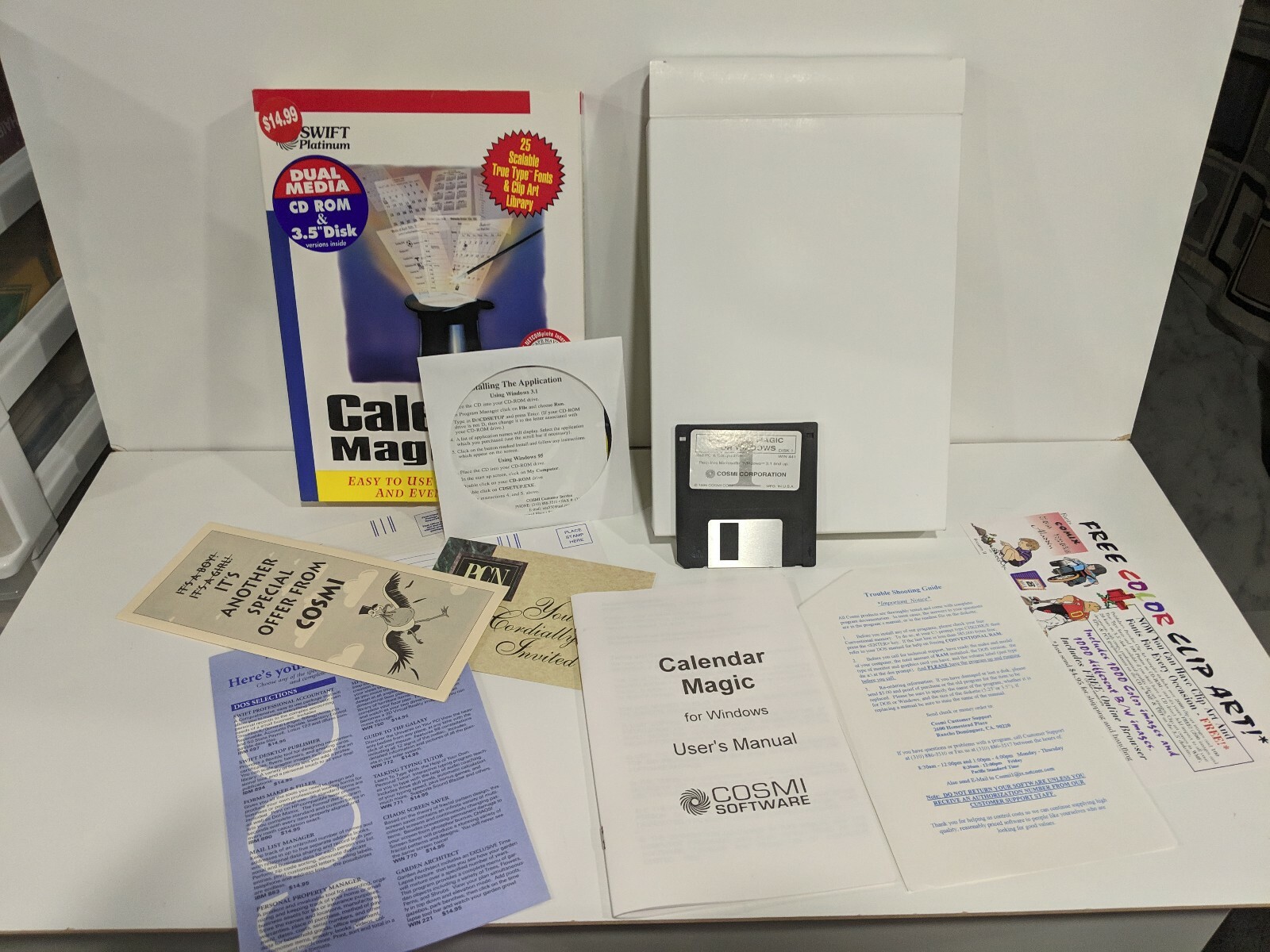 Swift Calender Magic Platinum  For Windows 95 PC CD-ROM 3.5 Disk