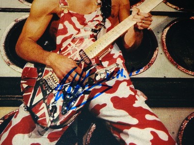Eddie Van Halen Rare Authentic Hand Signed 11x14 Vintage Live Shot Poster Photo