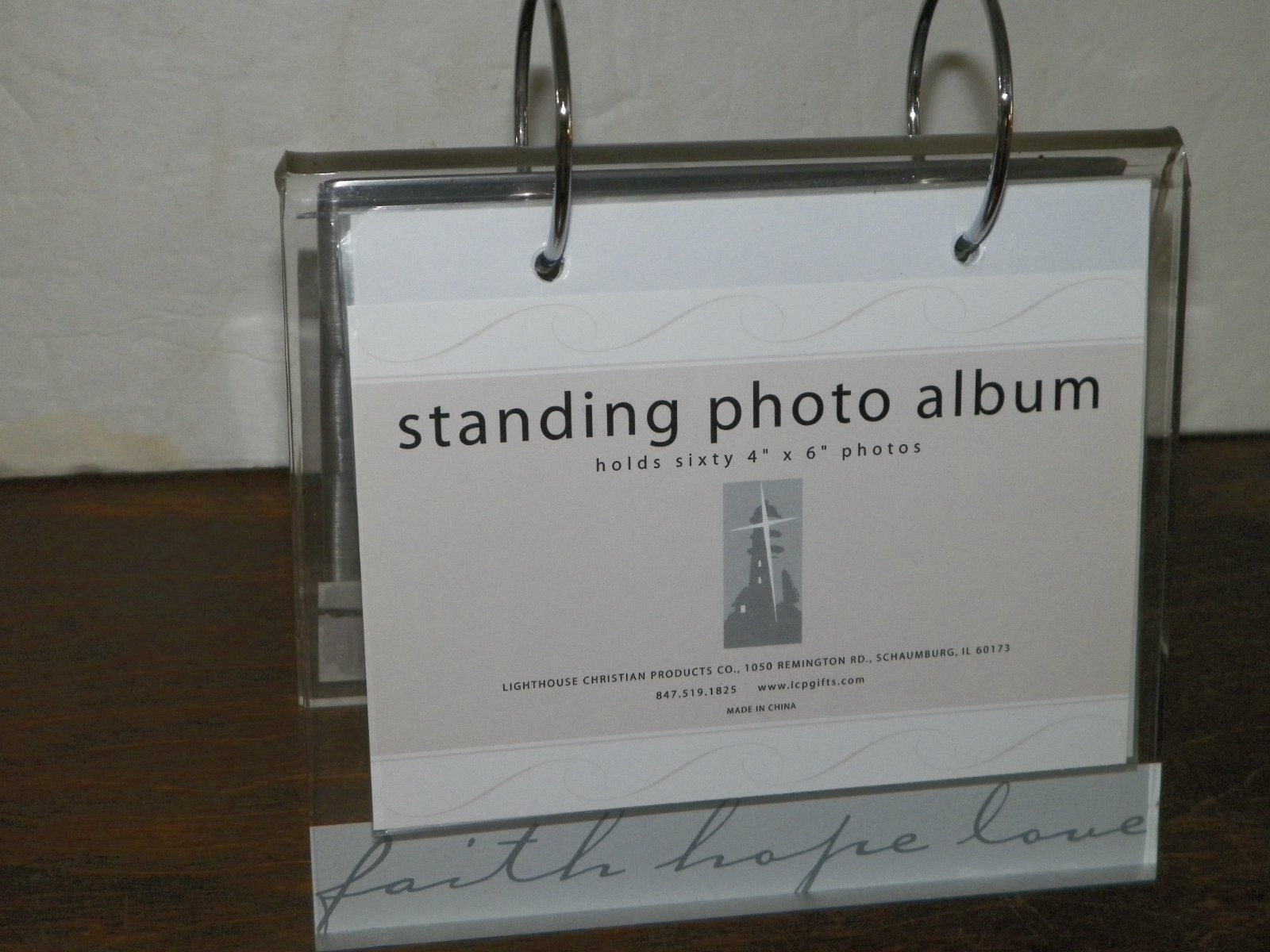 Lighthouse Christian Wedding Standing Flip Photo Album 60 Pictures Silver