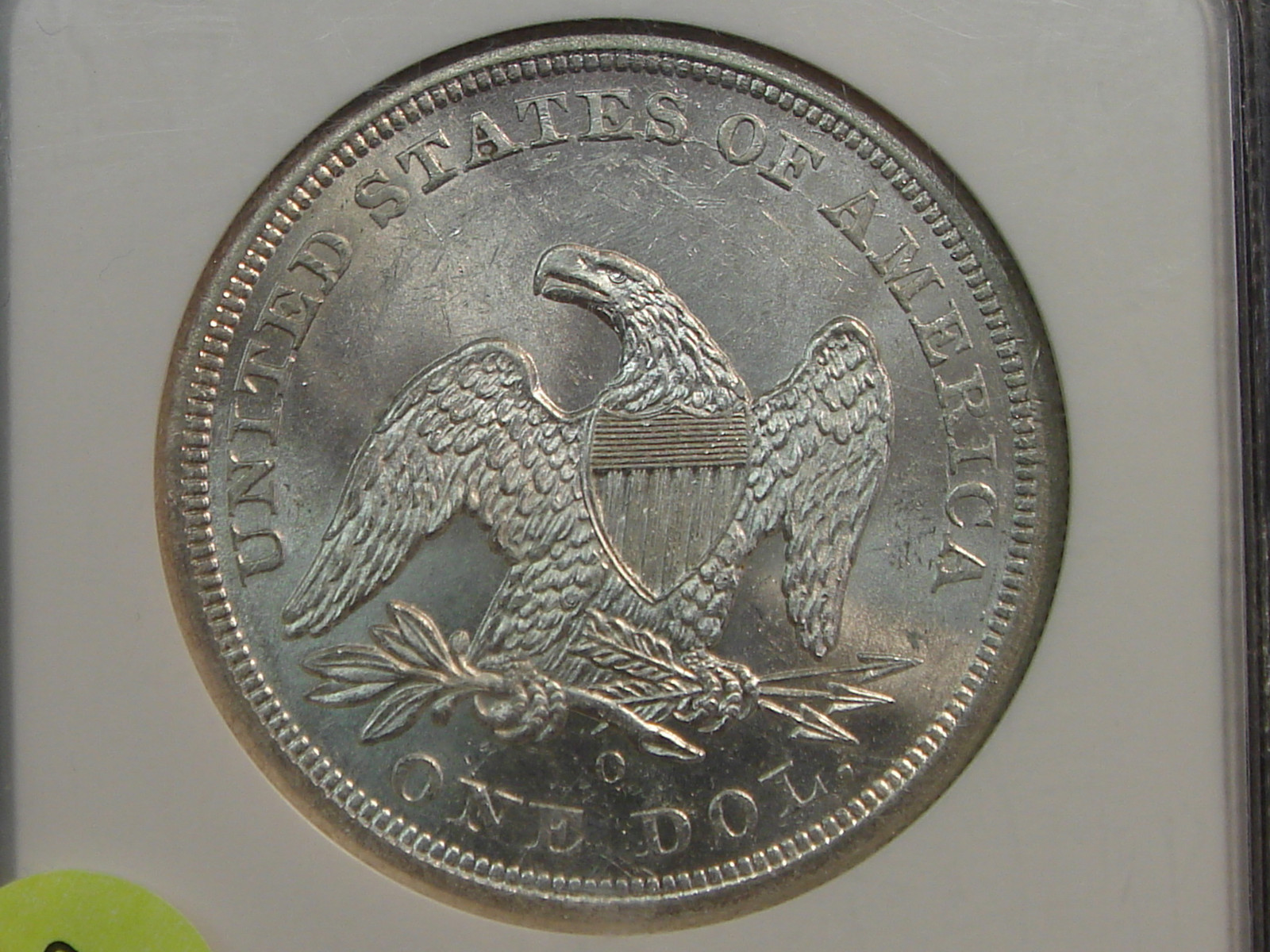 1860-O Liberty Seated Silver Dollar NGC MS60 BU Uncirculated Cartwheel Luster