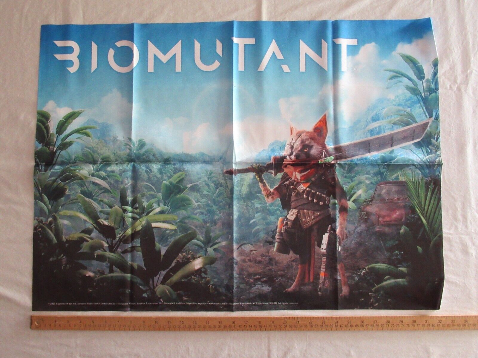 Opened Biomutant Cloth Fabric Art Poster from Collector's Edit...