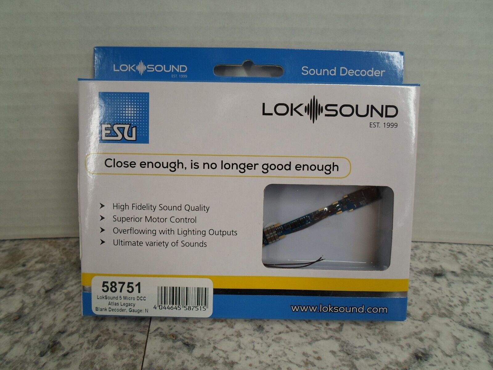 ESU #58751, Loksound 5 Micro DCC, N Scale, Atlas Legacy ESU #58751, Loksound 5 Micro DCC, N Scale, Atlas Legacy