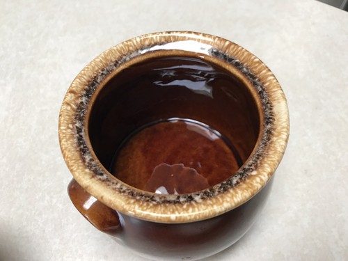 Vintage Hull Brown Drip Handled Sugar Bowl w/Lid - USA