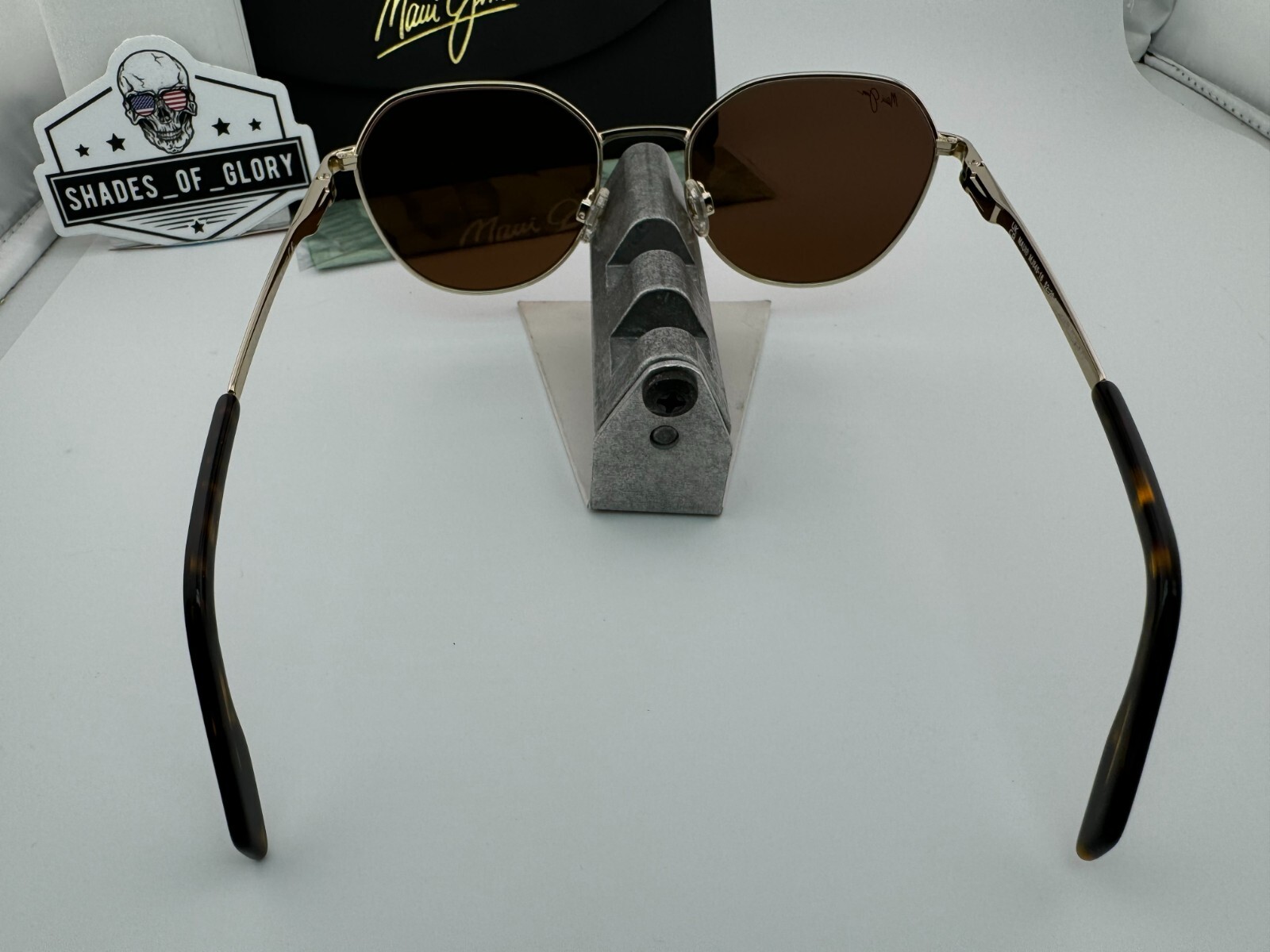 Pre-owned Maui Jim Hukilau Mj 845-16 Gold To Silver Dual Mirror Polarized Sunglasses