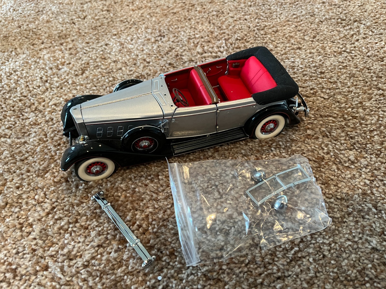 FRANKLIN MINT 1934 Packard Convertible Black and Silver