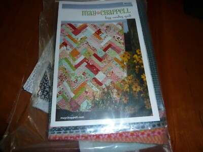 Quilt Throw Pillow Fabric Pattern kit for 2 18'' Lazy Sunday Pillows May Chappell