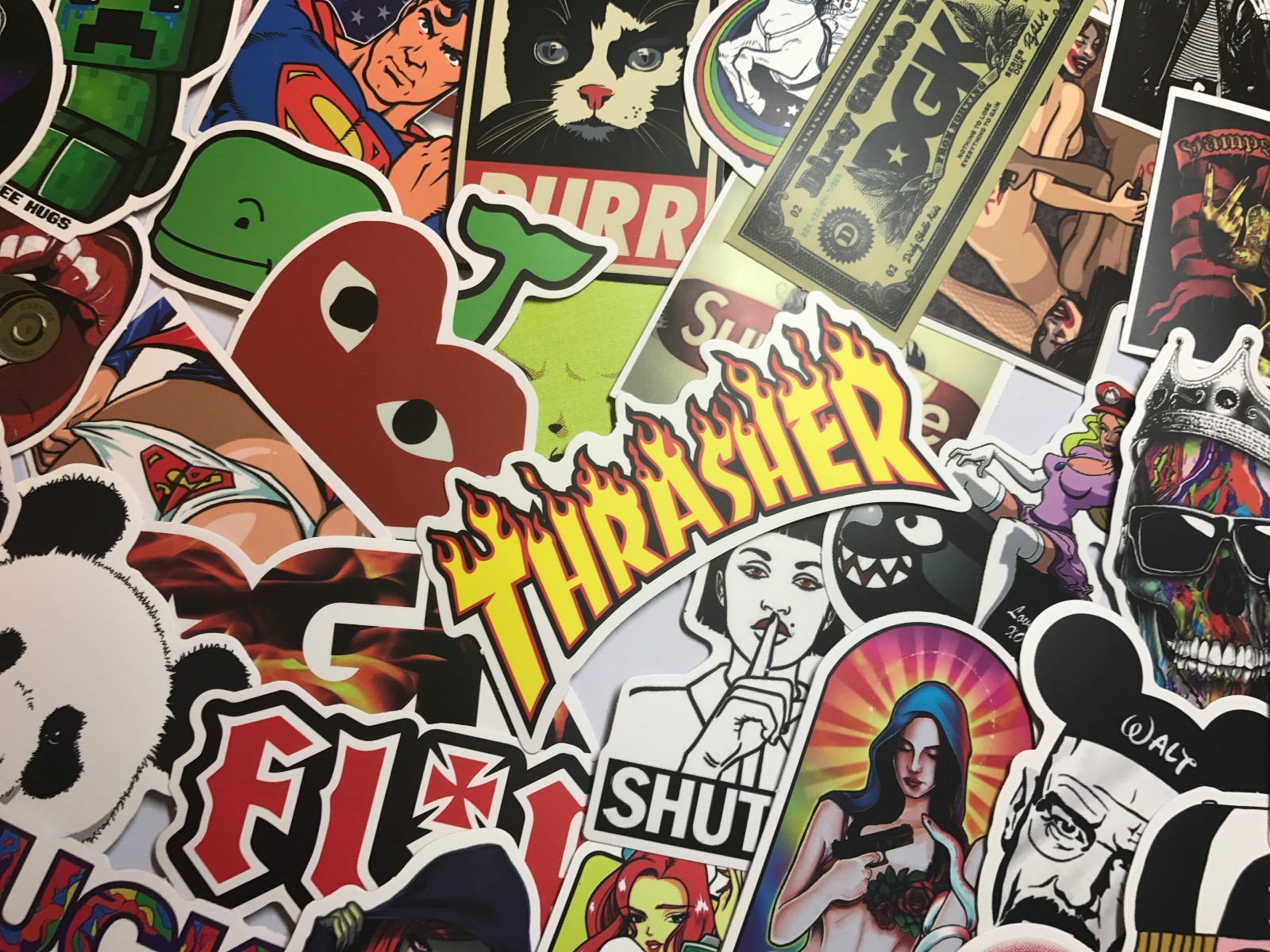 3000 Skateboard Stickers bomb Vinyl Laptop Luggage Decals Dope Sticker