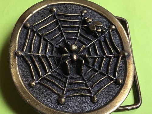 VTG 1979 Spider Web Fly Goth Gothic Biker Punk Emo Rocker Belt Buckle Denver CO