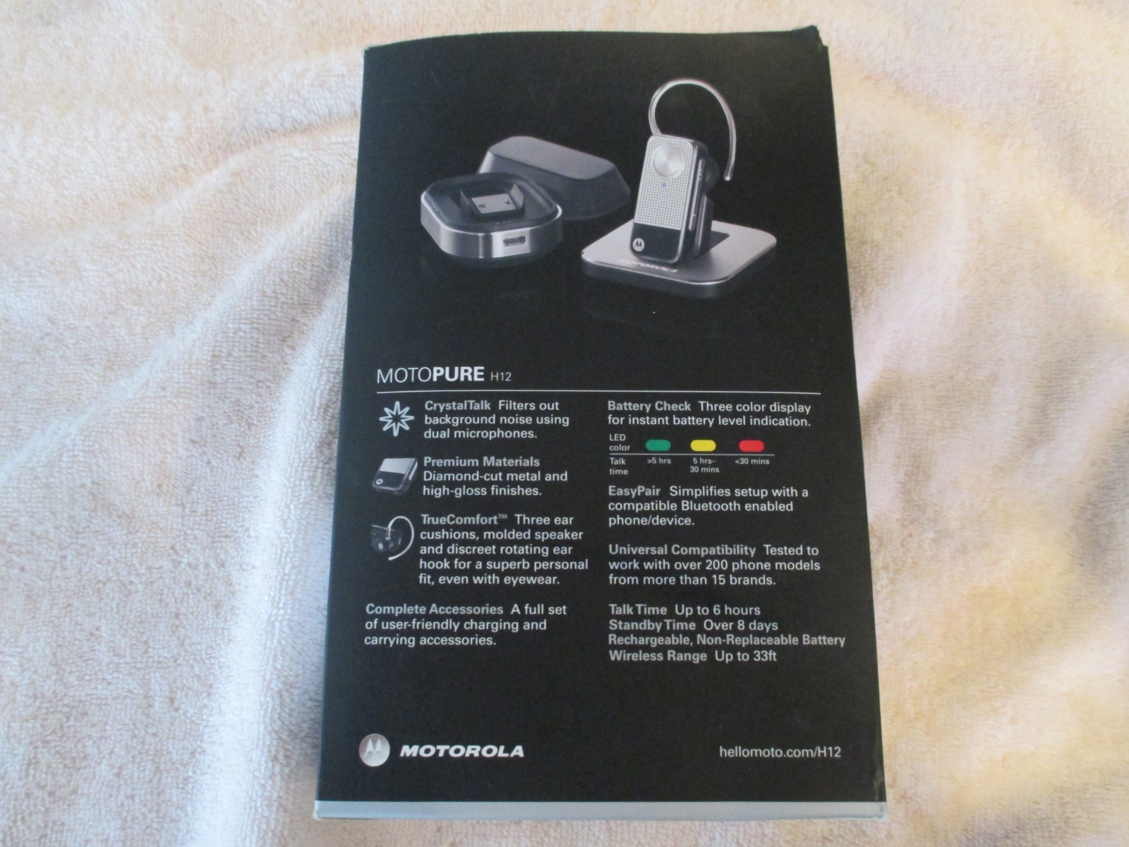 bluetooth headset Motorola motopure H2