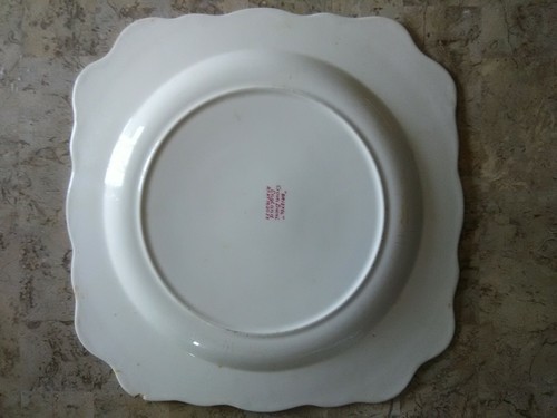 Crown Ducal BRISTOL PINK Square Chop Plate #762055 Gorgeous