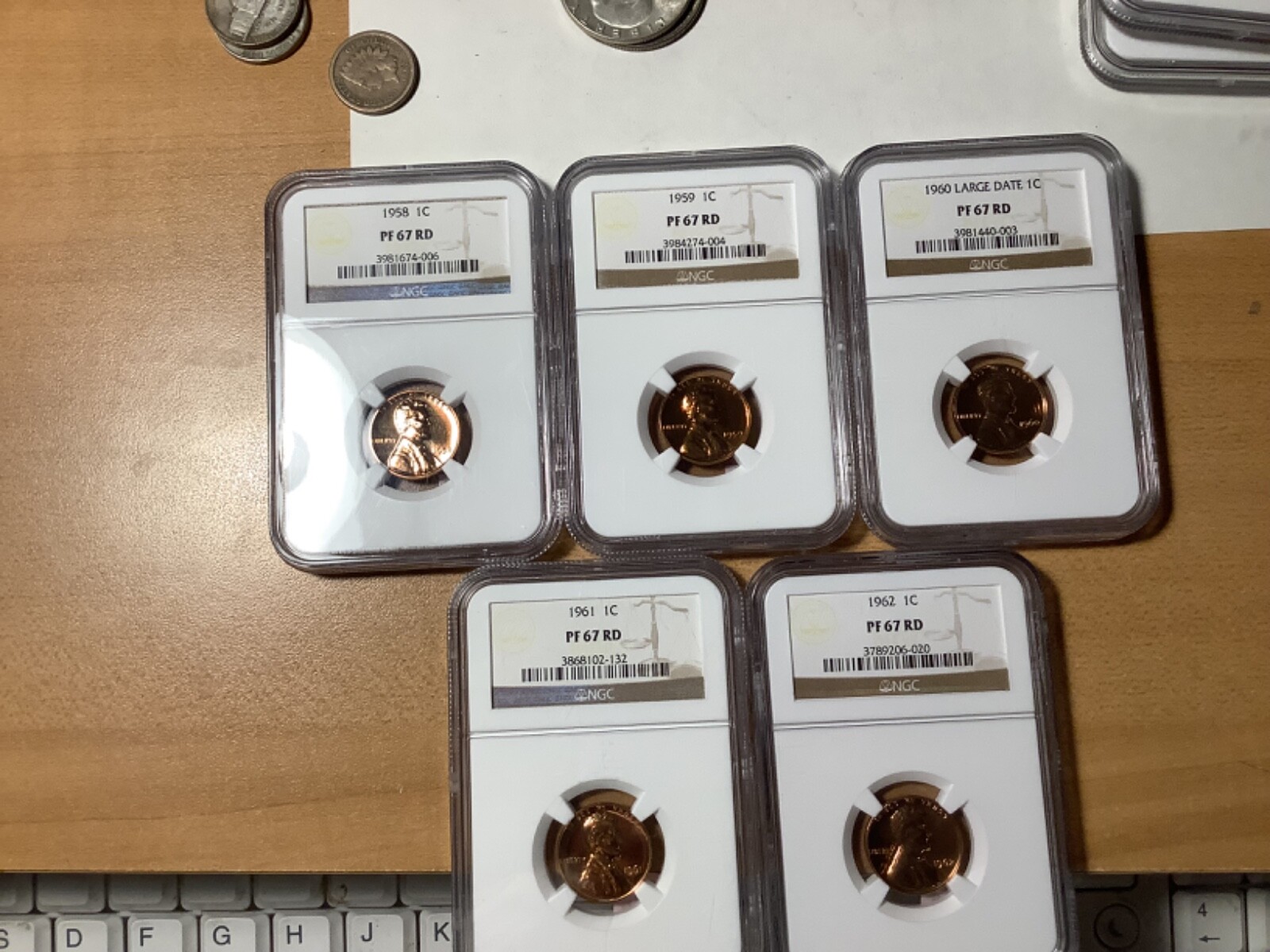 1958,1959,1960,1961 and 1962 Lincoln Proof Wheat Pennies