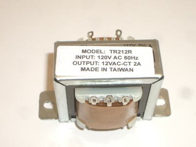 PHILMORE TR212R 120VAC TO 12VAC CENTER TAP CT 6V-0-6V 2A POWER TRANSFORMER 