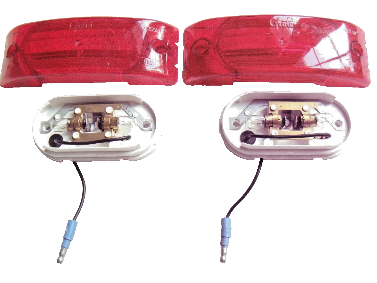 Grote Marker Lights, Base #4526 with Red Lexan Lens #9103 Grote Marker Lights, Base #4526 with Red Lexan Lens #9103