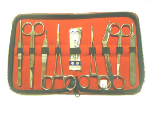9 PCS MINOR SURGERY TOOL SET KIT MEDICAL SURGICAL INSTRUMENTS EXCELLENT NEW