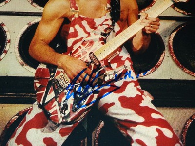 Eddie Van Halen Rare Authentic Hand Signed 11x14 Vintage Live Shot Poster Photo
