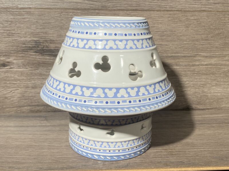 Vintage Disney Gourmet Mickey Ears Ceramic Jar Candle Shade & Holder
